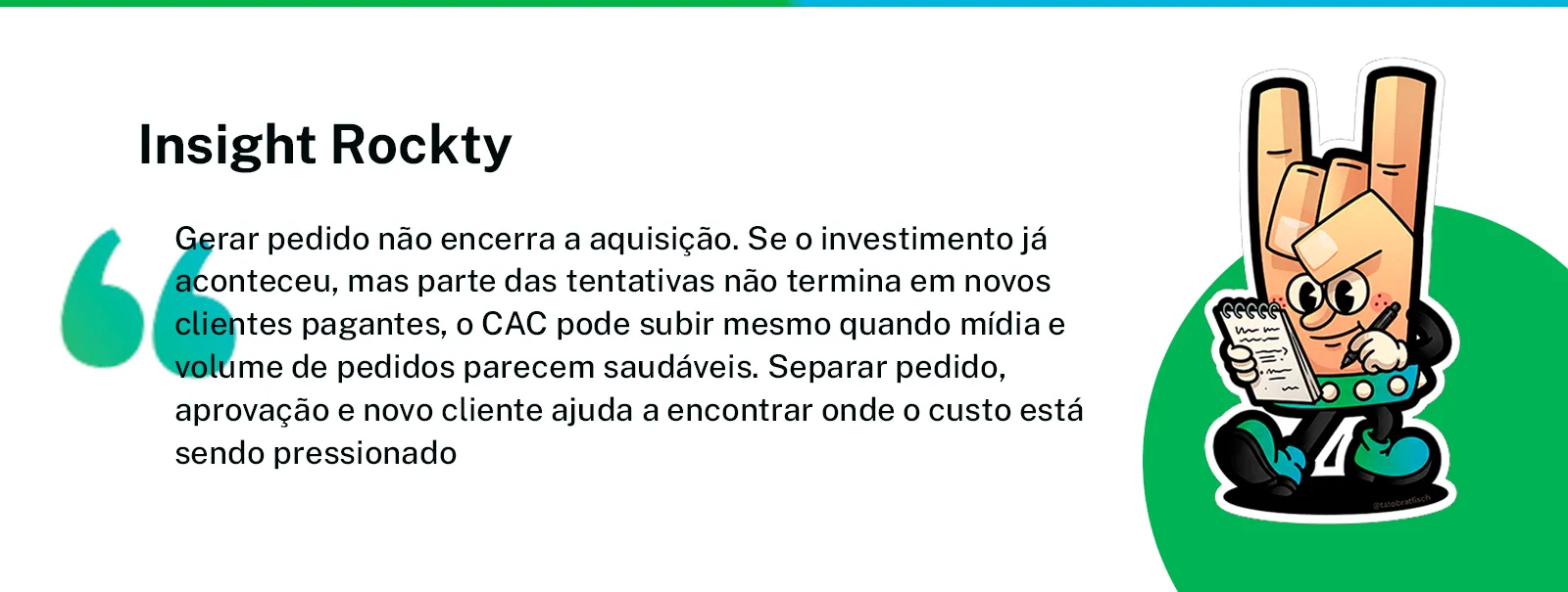 Citação de Rockty sobre CAC e pagamentos recusados no e-commerce